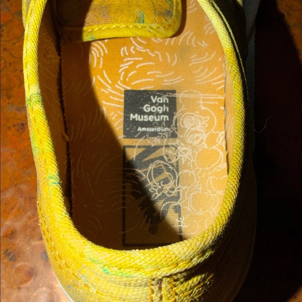 Vans Authentic Van Gogh Sunflower Collaboration Canvas Sz 7.5 Sneakers